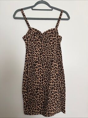 H&M Leopard Print Spaghetti Strap Mini Dress